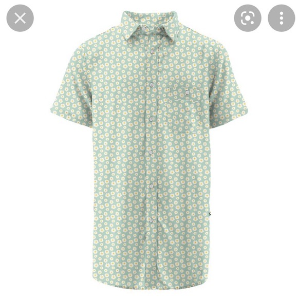 Kickee Pants Other - Kickee Pants Men’s Large Woven Short Sleeve Shirt in Pistachio Chamomile
